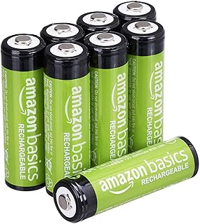 Аккумуляторные батареи Amazon Basics NiMH AA, 8 шт., 2000 мАч, 1,2 В, до 1000 циклов перезарядки, предварительно заряжены.