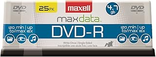 Записываемые DVD-R диски Maxell, 4,7 Гб, 16x, шпиндель, золотистый цвет, 25 шт. в упаковке