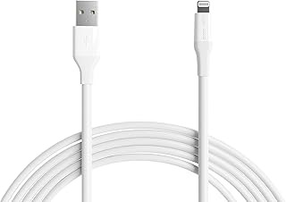 Зарядный кабель Amazon Basics MFi USB-A — Lightning для Apple iPhone iPad, 3 метра, белый, 1 шт.