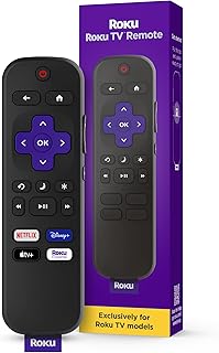 Пульт дистанционного управления для телевизора Roku (официальный продукт производителя) — простая настройка и предустановленные ярлыки в приложении — замена пульта, совместимая ТОЛЬКО с моделями RokuTV (не с плеерами Roku).