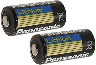 Литиевые фотобатареи Panasonic BAT002 x 2 CR123A 3 В, диаметр 0,67 дюйма x высота 1,36 дюйма (17,0 мм x 34,5 мм), черные, золотые, синие (комплект из 2 шт.)
