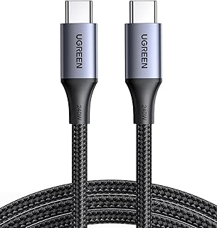 Кабель UGREEN 240 Вт USB C — USB C, кабель для быстрой зарядки USB C для iPhone 16 Pro Max/15, Samsung Galaxy S24/S23, MacBook Pro/Air, iPad Pro/Air/Mini, Dell XPS, 6,6 фута.