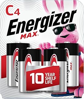 Батарейки Energizer 30039800039768 Max C, щелочные батарейки премиум-класса (4 штуки), серебристые.