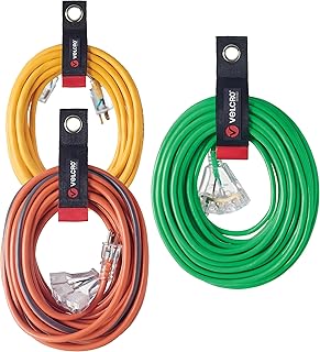 Набор из 3 держателей для удлинителей VELCRO Easy Hang | Выдерживает нагрузку от 60 до 100 фунтов, прочные ремни легко крепятся на крючки или гвозди | Идеально подходит для организации пространства в гараже | 3 шт., 10", 14" и 18", черные
