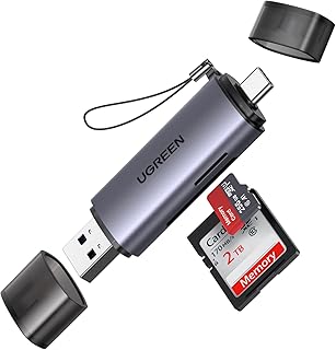 Кардридер UGREEN SD с разъемами USB C и USB 3.0, устройство для чтения карт памяти Micro SD 2-в-1 (MicroSD, SDHC, SDXC), совместимое с ПК, компьютерами, MacBook, ноутбуками, iPad, iPhone 16, 15 Pro/Pro Max.