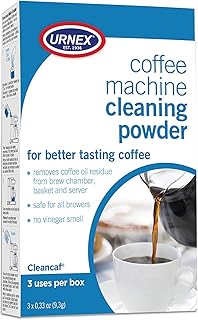 Средство для чистки кофеварок и эспрессо-машин Urnex Cleancaf Powder - 3 пакетика - подходит для кофеварок Keurig, Delonghi, Nespresso, Ninja, Hamilton Beach, Mr Coffee и Braun.