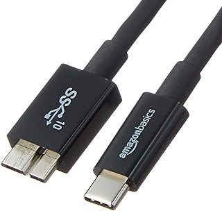 Кабель Amazon Basics USB-C — Micro USB 3.1 Gen 2 для быстрой зарядки, высокоскоростной 10 Гбит/с, длина 90 см, черный.