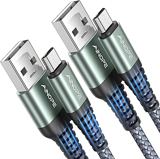 Кабель Micro USB AINOPE для Kindle [2 шт., 1,9 м], небьющийся USB-кабель Micro USB для зарядки Kindle, нейлоновый кабель Micro USB подходит для Samsung Galaxy S6, J7 Edge, Note 5, Kindle, Android-устройств.