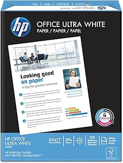 Бумага для принтера HP | Бумага 8,5 x 11 дюймов | Офисная, 20 фунтов | 1 пачка - 500 листов | Яркость 92 | Сделано в США - сертифицировано FSC | 172160R