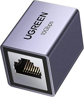 Удлинитель Ethernet UGREEN 10 Гбит/с, Ethernet-соединитель для кабелей Cat8, Cat7, Cat6, Cat5, длина кабеля 328 футов (100 м), корпус из алюминиевого сплава, цвет «космический серый».
