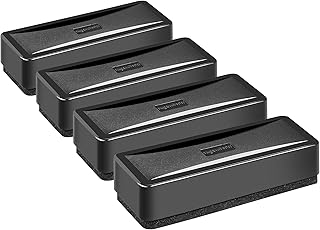 Ластик для белой доски Amazon Basics, для школы, офиса, дома и класса, черный, 4 шт.