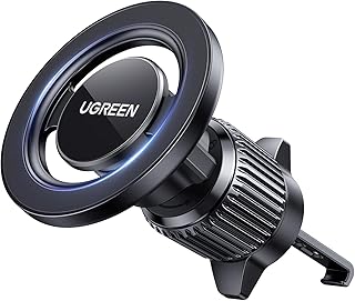 Автомобильный держатель для телефона UGREEN Magsafe для крепления на вентиляционную решетку, магнитный держатель для телефона, совместимый с iPhone 16, 15, 14, 13, 12 Pro Max, самый сильный магнит, черный.