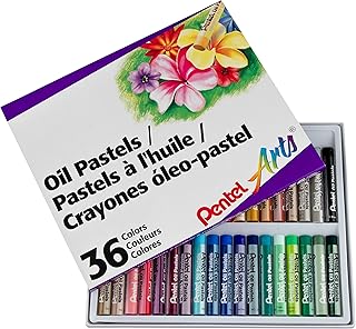 Набор масляных пастелей Pentel PHN36 с футляром, 36 цветов, разные оттенки, 36 штук в наборе.