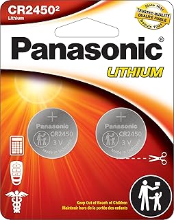 Литиевые батарейки-таблетки Panasonic CR2450 3,0 В, долговечные, в упаковке, соответствующей стандартам и защищенной от детей, комплект из 2 батареек.