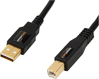 Кабель Amazon Basics USB-A — USB-B 2.0 для принтера или внешнего жесткого диска, позолоченные разъемы, черный, 3 метра.