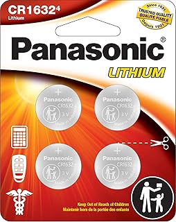 Литиевые батарейки-таблетки Panasonic CR1632 3,0 В, долговечные, в упаковке с защитой от детей, соответствующей стандартам, комплект из 4 батареек.