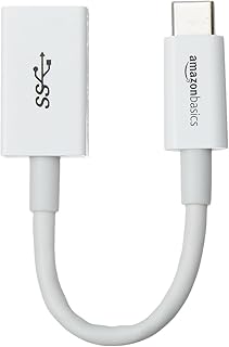 Кабель-конвертер Amazon Basics USB-C на USB-A 3.1 Gen1 «мама», высокоскоростной 5 Гбит/с, сертифицирован USB-IF, для ноутбуков, планшетов и телефонов (iPhone 16/15), белый.