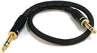 Кабель Monoprice 1/4-дюймовый TRS-штекер — 1/4-дюймовый TRS-штекер — 1,5 фута — черный, 16AWG, позолоченный — серия Premier