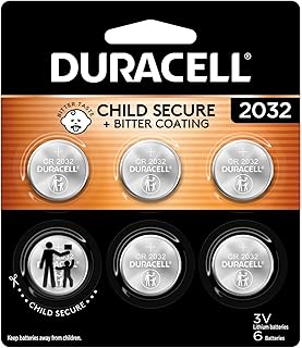Литиевые батарейки Duracell 2032, 6 штук (упаковка из 1 шт.), функция защиты от детей, совместимы с брелоками, свечами-таблетками и другими устройствами, батарейка CR2032.
