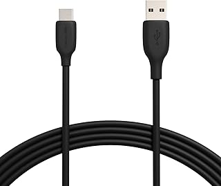 Кабель для быстрой зарядки Amazon Basics USB-C — USB-A 2.0, скорость 480 Мбит/с, сертифицирован USB-IF, для Apple iPhone 16/15, iPad, Samsung Galaxy, планшетов, ноутбуков, 3 метра, черный.