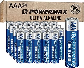 Набор из 24 батареек Powermax Triple AAA, сверхдолговечные щелочные батарейки для дома и офиса, срок хранения 10 лет, многоразовая упаковка.