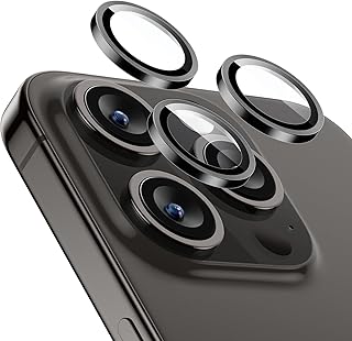 Защитная пленка для объектива камеры ESR для iPhone 16 Pro Max/16 Pro/15 Pro Max/15 Pro/14 Pro Max/14 Pro, сверхпрочная защитная пленка HD для каждого объектива, устойчивая к царапинам, ультратонкое закаленное стекло, 1 шт., черный.