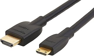 Высокоскоростной мини-кабель HDMI (источник) — HDMI (дисплей) от Amazon Basics, 1,8 м, черный.