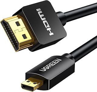 Адаптер UGREEN Micro HDMI — HDMI, 4K 60 Гц, Ethernet, канал возврата аудио, совместим с GoPro Hero 7/6, Raspberry Pi 5, Retroid Pocket 3+/3, Yoga 3 B500, карта видеозахвата 90 см.