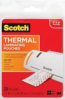 Термоламинирующие пакеты Scotch премиум-качества, толщина 5 мил для дополнительной защиты, 20 листов для ламинирования фотографий, наш самый прочный ламинирующий пакет, 3,7 x 5,2 дюйма, прозрачный (TP5902-20)