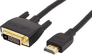 Кабель-адаптер Amazon Basics HDMI-DVI (штекер), двунаправленный, 1080p, 1,8 м, позолоченный, простая установка, в упаковке, для телевизора, черный.