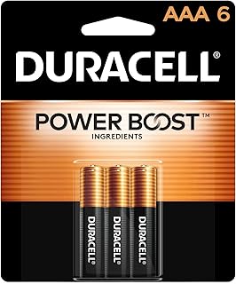 Батарейки Duracell Coppertop AAA с добавками Power Boost, батарейки типа AAA, 6 штук (упаковка из 1 шт.) для бытовых и офисных устройств, щелочные батарейки AAA.
