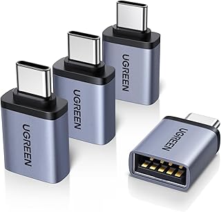 Комплект из 4 адаптеров UGREEN USB C — USB, 10 Гбит/с, штекер USB C — гнездо USB 3.2, адаптер Type C USB C для MacBook Pro, iMac, iPhone 16 15 Pro Max, iPad mini Pro, Thunderbolt 4, Samsung Galaxy