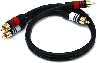 Кабель Monoprice 1,5 фута премиум-класса с 2 разъемами RCA/2 разъемами RCA, сечением 22AWG, черный.