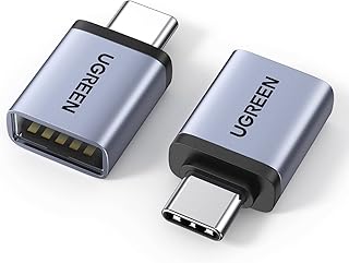 Адаптер UGREEN USB-USB C 10 Гбит/с, 2 шт. Адаптер USB C-A, совместимый с iPhone 16 15 Pro/Samsung/MacBook Pro/Air/iPad Pro, Thunderbolt 4/3, серый.