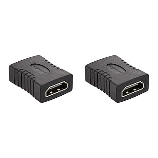 Переходник-коннектор Amazon Basics HDMI «мама-мама» (2 шт.), 29 x 22 мм, черный