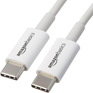 Кабель для быстрой зарядки Amazon Basics USB-C — USB-C, скорость 480 Мбит/с, сертифицирован USB-IF, для быстрой зарядки Apple iPhone 16/15, iPad, MacBook, Samsung Galaxy, планшетов, ноутбуков, 1,8 м, белый.