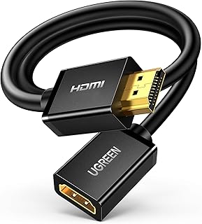 Удлинительный HDMI-кабель UGREEN 4K HDMI Extender 1.5FT (4,6 м) с переходником «папа-мама», совместимый с Roku TV Stick, PS5, PS4, Xbox, ноутбуками, ПК, Nintendo Switch 2, Blu-ray плеерами, Google Chromecast, Wii U и HDTV.