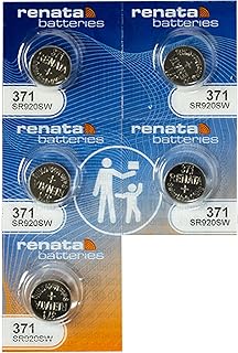 Батарейки для часов Renata 371 SR920SW - комплект из 5 батареек.