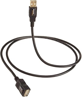 Удлинительный кабель Amazon Basics USB-A 2.0, штекер-гнездо, скорость передачи данных 480 Мбит/с, длина 2,9 метра, черный.
