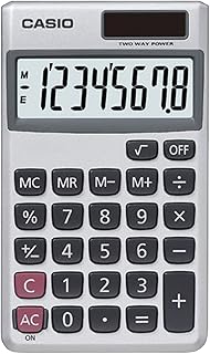 Настольный калькулятор Casio SL-300SV со стандартными функциями | Универсальный | Большой 8-разрядный дисплей | Карманный размер | Основные математические функции | Идеально подходит для дома и офиса