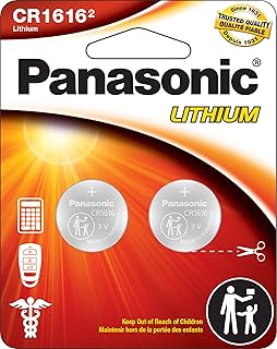 Литиевые батарейки-таблетки Panasonic CR1616 3,0 В, долговечные, в упаковке с защитой от детей, соответствующей стандартам, комплект из 2 батареек.