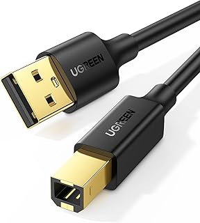 Кабель UGREEN USB A — USB B для принтера, 1,5 м (5 футов) — высокоскоростной, подходит для принтеров HP, Canon, Brother, Samsung, Dell, Epson, Lexmark, Xerox и других.