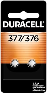 Батарейки-таблетки Duracell 377/376 с оксидом серебра, 2 шт. (упаковка из 1 шт.), батарейки с длительным сроком службы для часов, калькуляторов и других устройств.