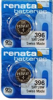 Батарейки Renata 396 SR726W - 1,55 В, оксид серебра, батарейки для часов 396 (2 шт.)