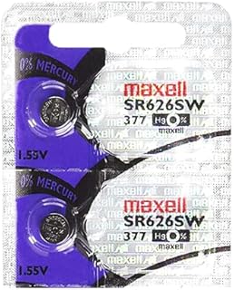 2 батарейки-таблетки MAXELL SR626SW 377 1,55 В из оксида серебра для часов - Официальные оригинальные батарейки Maxell
