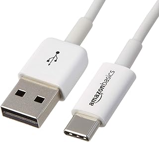 Кабель для быстрой зарядки Amazon Basics USB-C — USB-A 2.0, скорость 480 Мбит/с, сертифицирован USB-IF, для Apple iPhone 16/15, iPad, Samsung Galaxy, планшетов, ноутбуков, 1,8 м, белый.