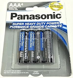 4 батарейки Panasonic AAA, сверхмощные, угольно-цинковые, 1,5 В.